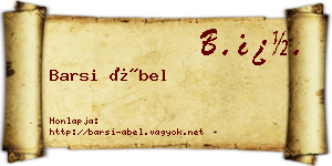 Barsi Ábel névjegykártya
